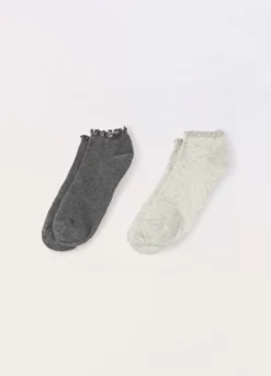 Pack 2 calze corte in misto cotone donna