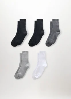 5 pack calze corte in misto cotone uomo