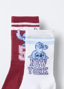 Pack 2 calze Disney misto cotone stretch bambina