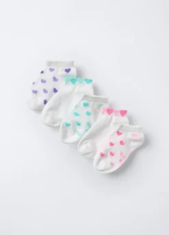 Pack 5 calze extra corte misto cotone stretch bambina