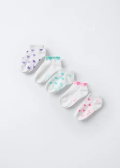 Pack 5 calze extra corte misto cotone stretch bambina