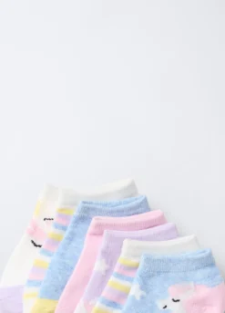 Pack 7 calze extra corte misto cotone stretch bambina