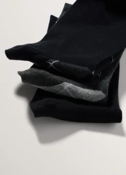 3 pack calze lunghe con motivo Argyle uomo