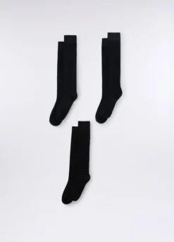 3 pack calze lunghe con pois uomo