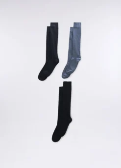 3 pack calze lunghe in cotone stretch uomo