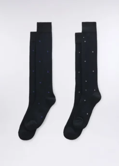 2 pack calze lunghe in cotone stretch uomo