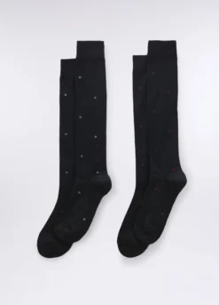 2 pack calze lunghe in cotone stretch uomo