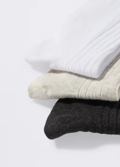 Pack 3 calze midi in costina misto cotone donna