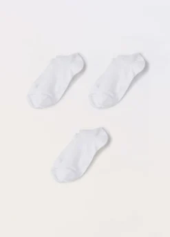 3 pack calzini sneaker in cotone stretch tinta unita