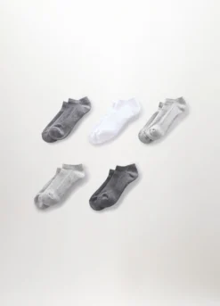 5 pack calzini sneaker in misto cotone uomo