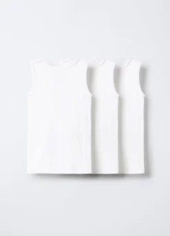 Pack 3 canotte in costina di puro cotone