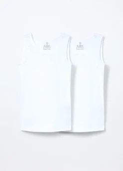 Pack 2 canotte in costina di puro cotone bambina