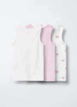 Pack 3 canotte in costina di puro cotone bambina