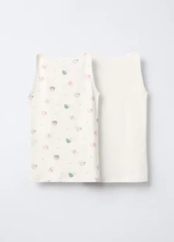 Pack 2 canotte in costina di puro cotone bambina