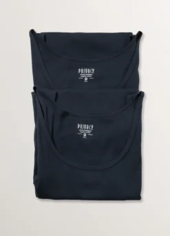 2 pack canotte in cotone a costine uomo
