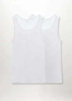 2 pack canotte in cotone a costine uomo