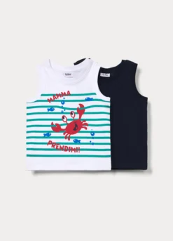 Pack 2 canotte in jersey di puro cotone bimbo