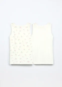 Pack 2 canotte in jersey di puro cotone bambina