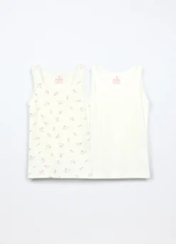 Pack 2 canotte in jersey di puro cotone bambina