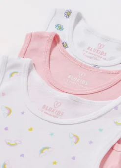 Pack 3 canotte in puro cotone bambina