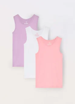 Pack 3 canotte in puro cotone bambina