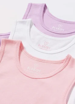 Pack 3 canotte in puro cotone bambina