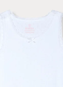Pack 2 canotte in puro cotone pointelle bambina