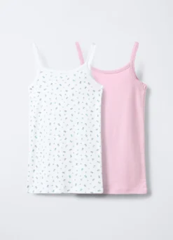 Pack 2 canotte intime in costina di puro cotone bambina
