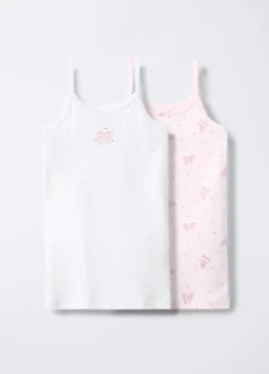 Pack 2 canotte intime in costina di puro cotone bambina