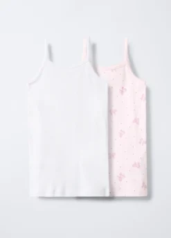 Pack 2 canotte intime in costina di puro cotone bambina
