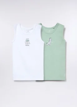 Pack 2 canotte intime in jersey di puro cotone