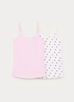 Pack 2 canotte intime in jersey di cotone stretch bambina