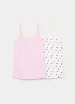 Pack 2 canotte intime in jersey di cotone stretch bambina