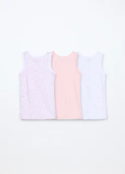 Pack 3 canotte intime in puro cotone bambina