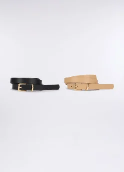 Pack 2 cinture in eco pelle donna