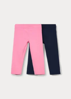 Pack 2 leggings fit slim in jersey di cotone stretch bambina