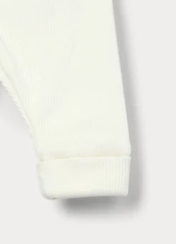 Pack 2 leggings in costina di cotone stretch