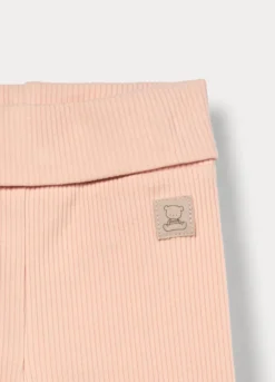 Pack 2 leggings in costina di cotone stretch