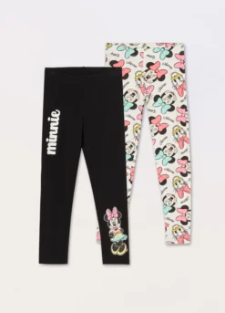 Pack 2 leggings in cotone stretch bambina