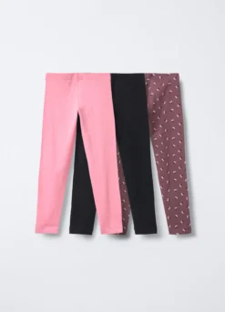 Pack 3 leggings in jersey di cotone stretch Fit Slim bambina