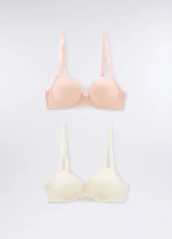 Pack 2 reggiseni a balconcino in microfibra stretch donna