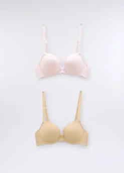 Pack 2 reggiseni a balconcino in microfibra stretch donna