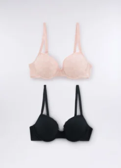 Pack 2 reggiseni a balconcino in jersey di cotone stretch donna