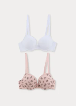 Pack 2 reggiseni a balconcino in jersey di cotone stretch donna
