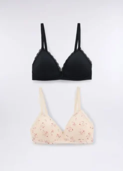 Pack 2 reggiseni a triangolo imbottiti in microfibra donna
