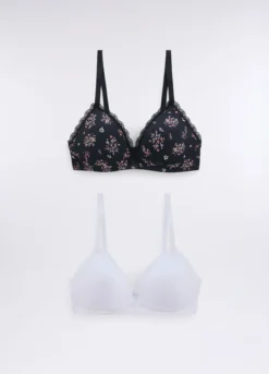 Pack 2 reggiseni a triangolo imbottiti in microfibra donna