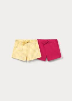 Pack 2 shorts in jersey di puro cotone bimba