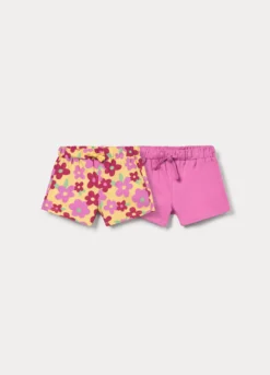 Pack 2 shorts in jersey di puro cotone bimba