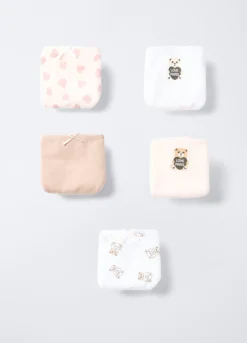Pack 5 slip in jersey di cotone stretch bambina