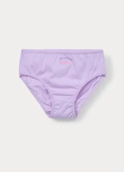 Pack 5 slip in jersey di puro cotone bambina